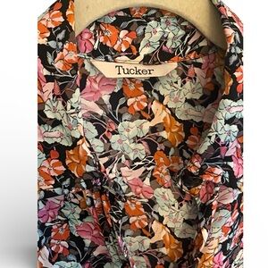 Tucker Silk Floral Long Sleeve Button Front Dress